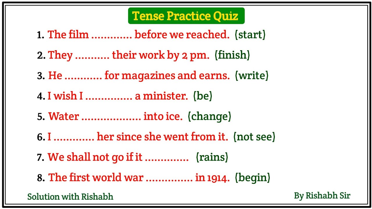 Fill in the blanks with correct form of verbs | Choose the correct form of verbs| Fill in the blanks