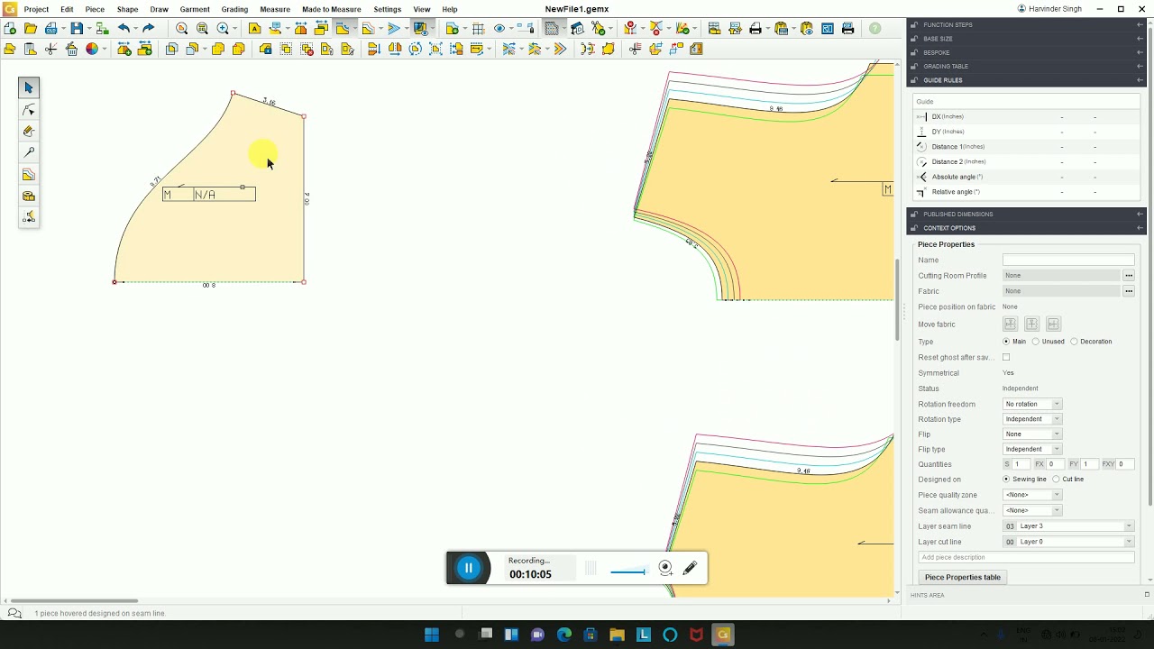 Gemini X21 Pattern making