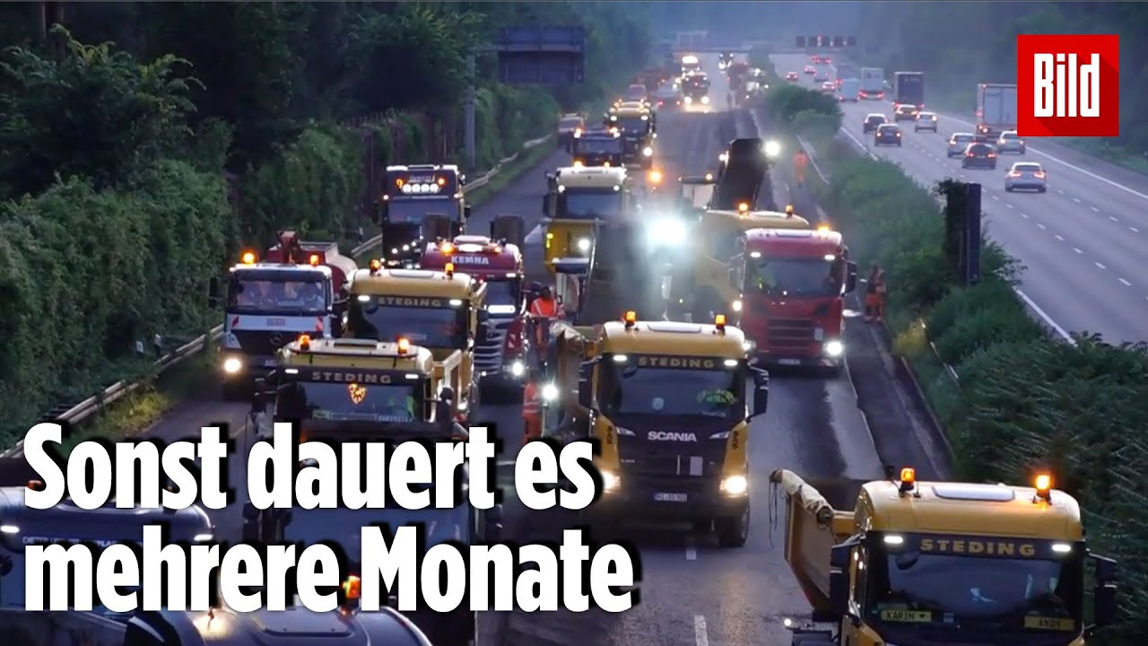 Baustelle auf der A2: Ganze Arbeit in 96 Stunden erledigt