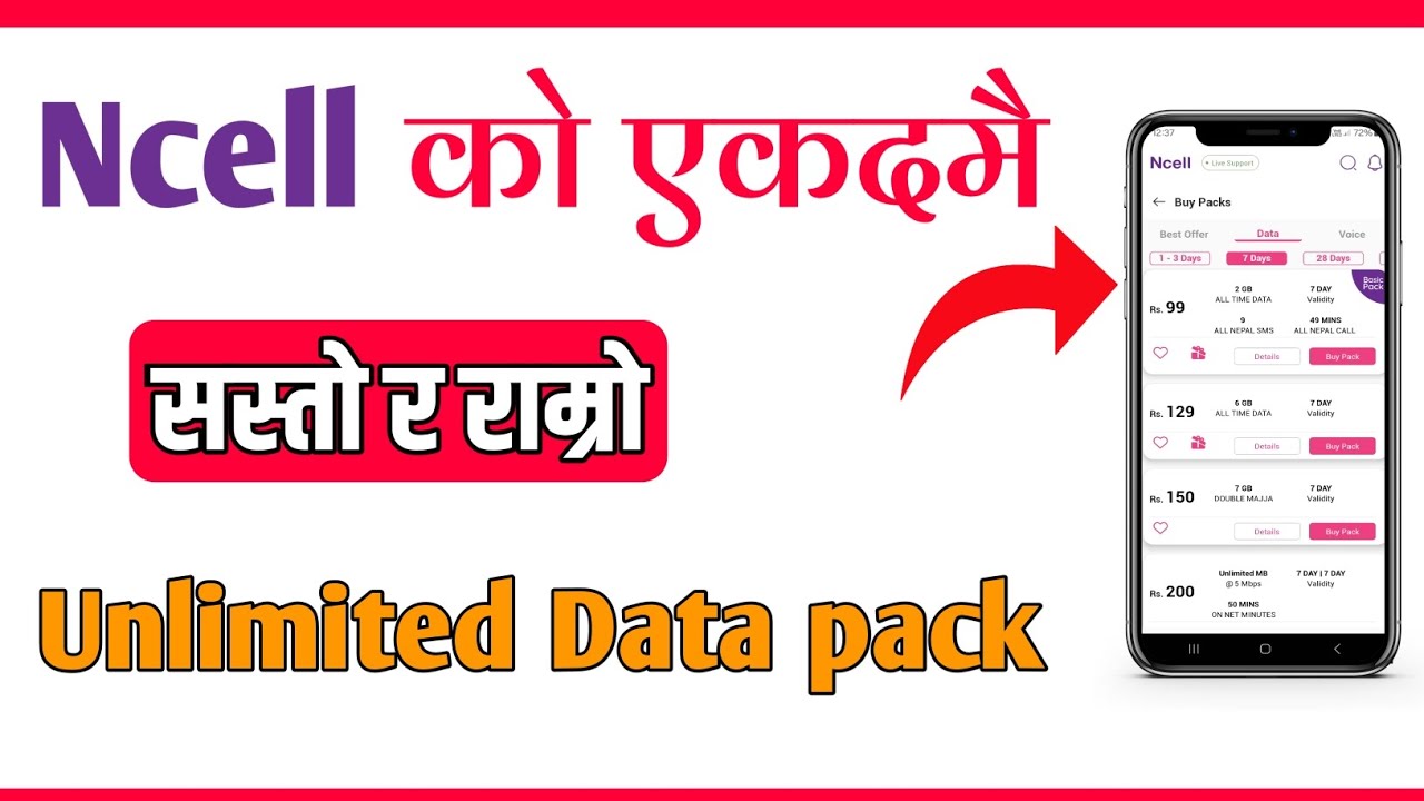 Ncell Unlimited Data Pack 1 Month 2025 | Ncell New Data Pack Offer 2025 | Ncell New Offer