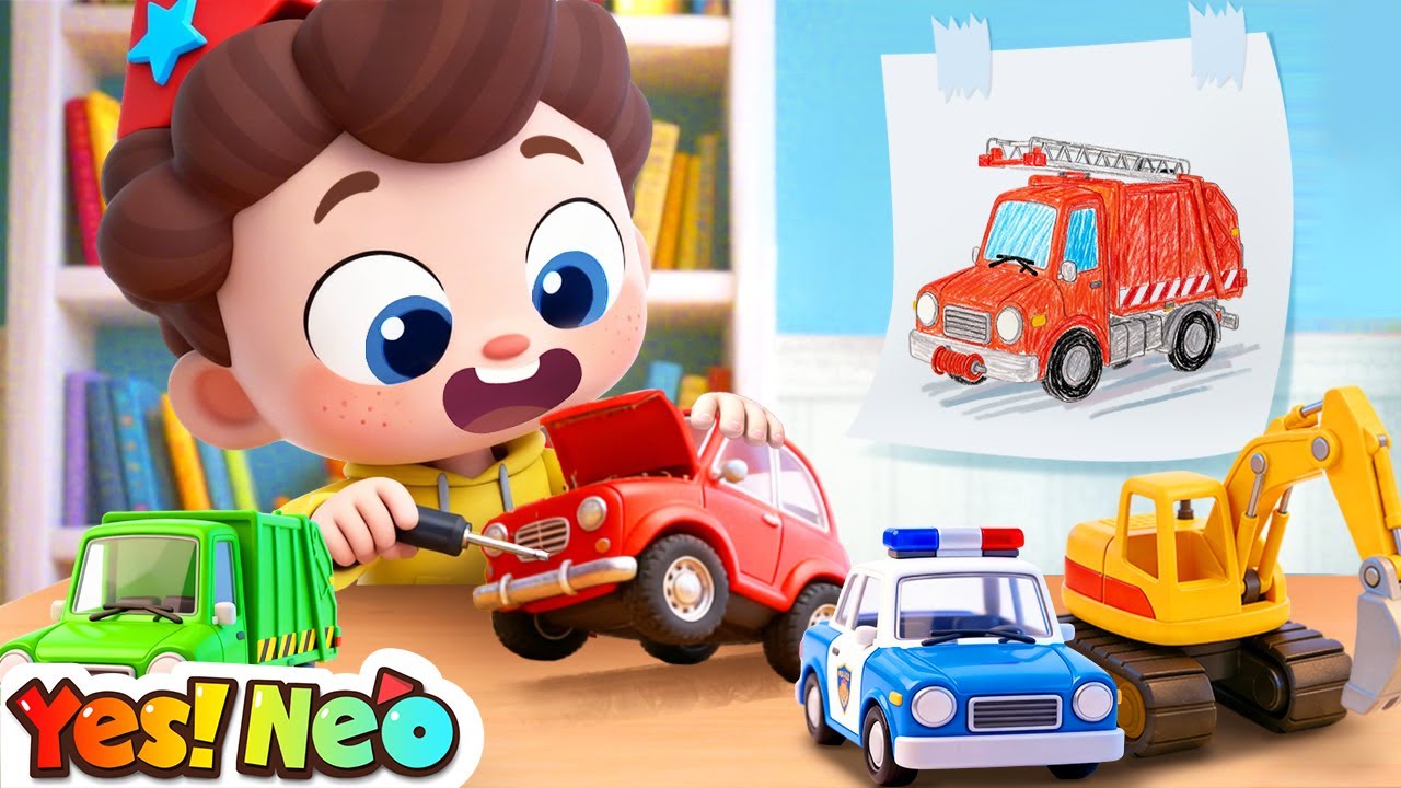 Baby Assembles Street Vehicles | Puzzle Song for Kids | Nursery Rhyme & Kids Songs | Yes! Neo