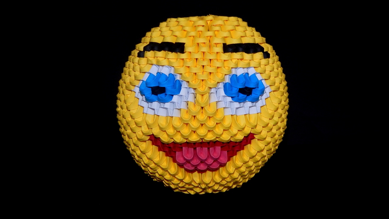 3D origami Smiley face 1 tutorial  part1