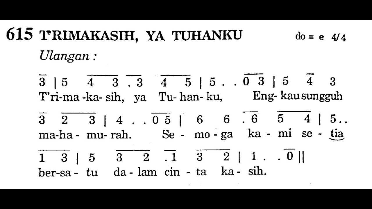 TRIMAKASIH YA TUHANKU - Puji Syukur No. 615 - Lagu Perkawinan
