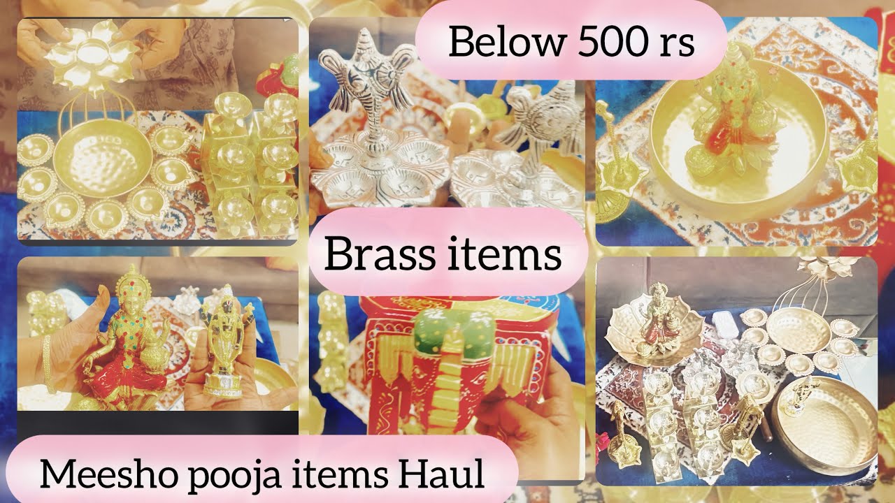 Meesho Pooja items Haul ||varalakshmi vratam pooja itemsHaul|poojaSamagri |part -1)|పూజసామగ్రి|Brass