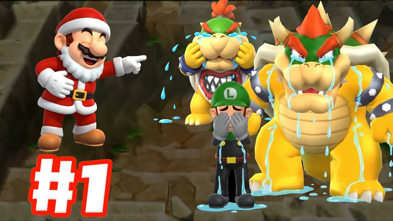 Mario Party 9 MOD: SANTA MARIO vs Luigi vs Bowser Jr vs Bowser