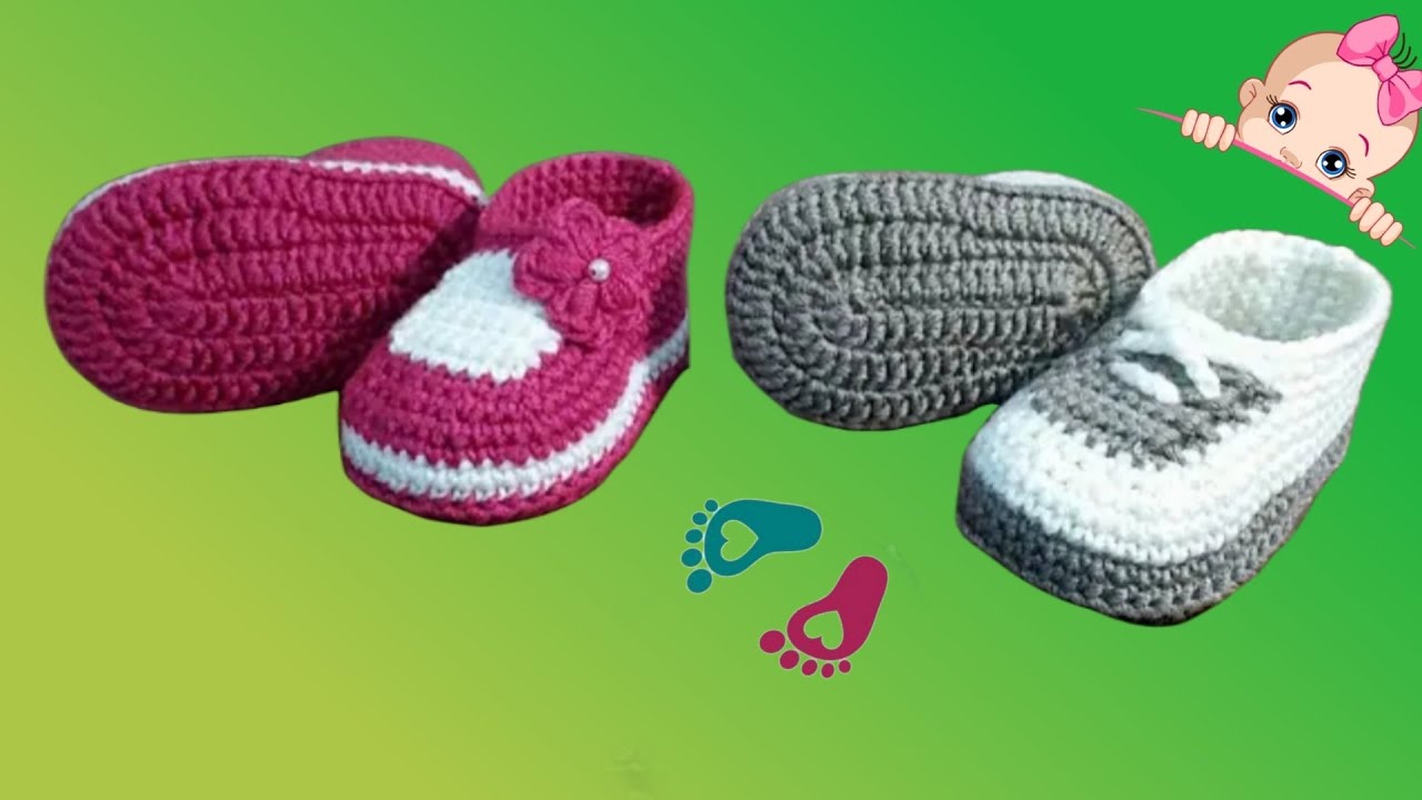 Crochet baby Booties🎈ساده ترین روش 💯بافت کفش کودک در هر اندازه