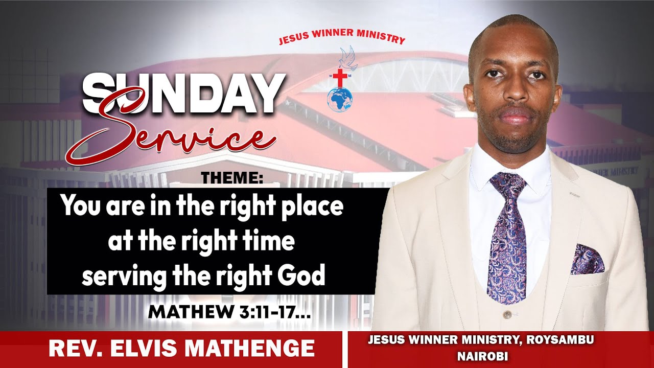 YOU ARE IN THE RIGHT PLACE AT THE RIGHT TIME SERVING THE RIGHT GOD- ( MATHEW 3:11-17 )