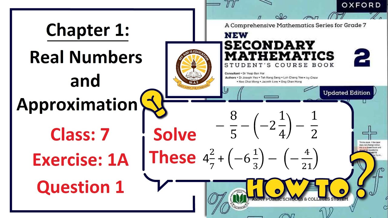 Exercise 1A Question 1 solution &ndash; Math Class 7 (APS) (How to Add/subtract fractions).