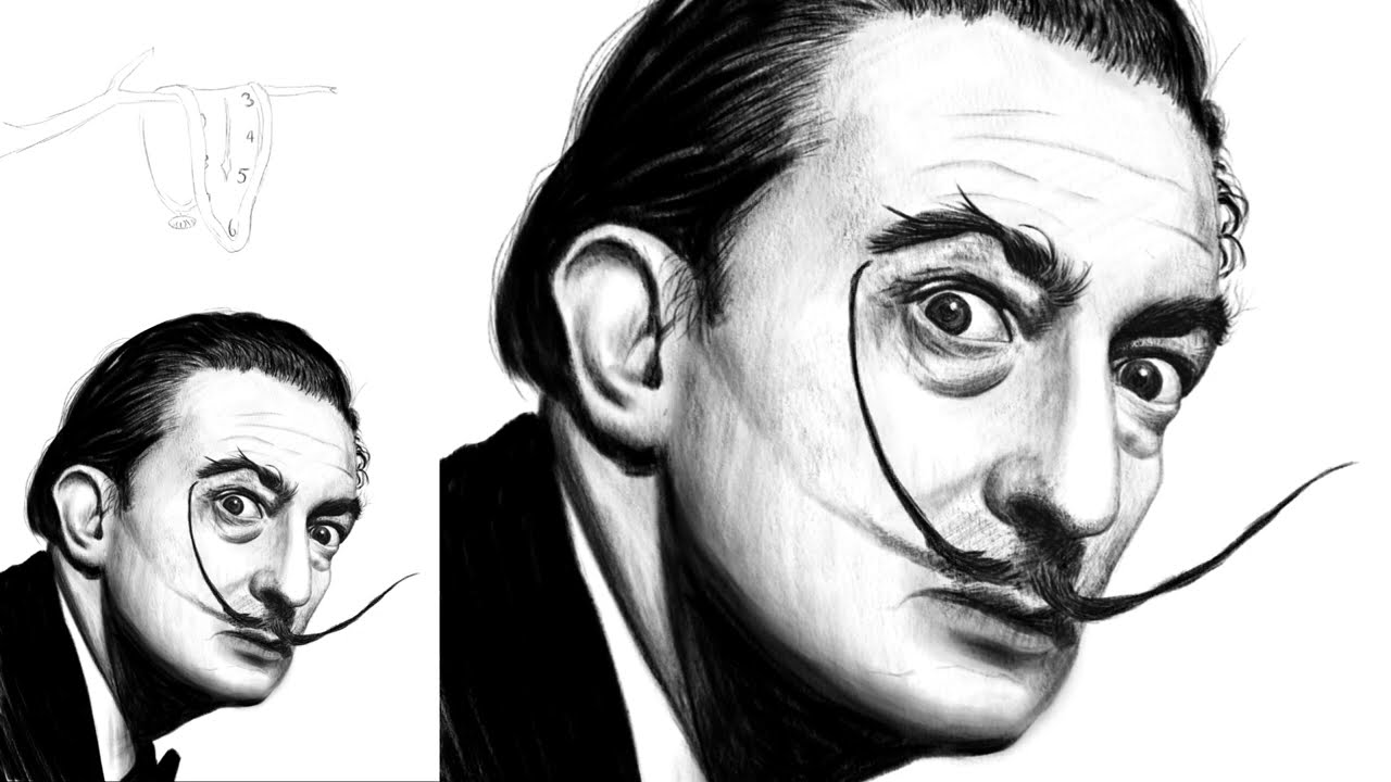 Salvador DALİ Portre Resim Çizimi, Adım Adım Nasıl Yapılır