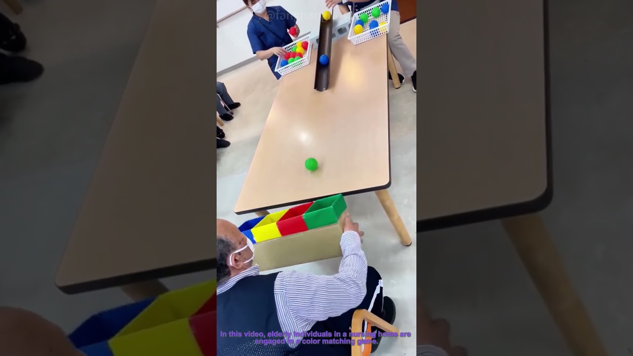 Senior Activity: Color Matching Game in Nursing Home