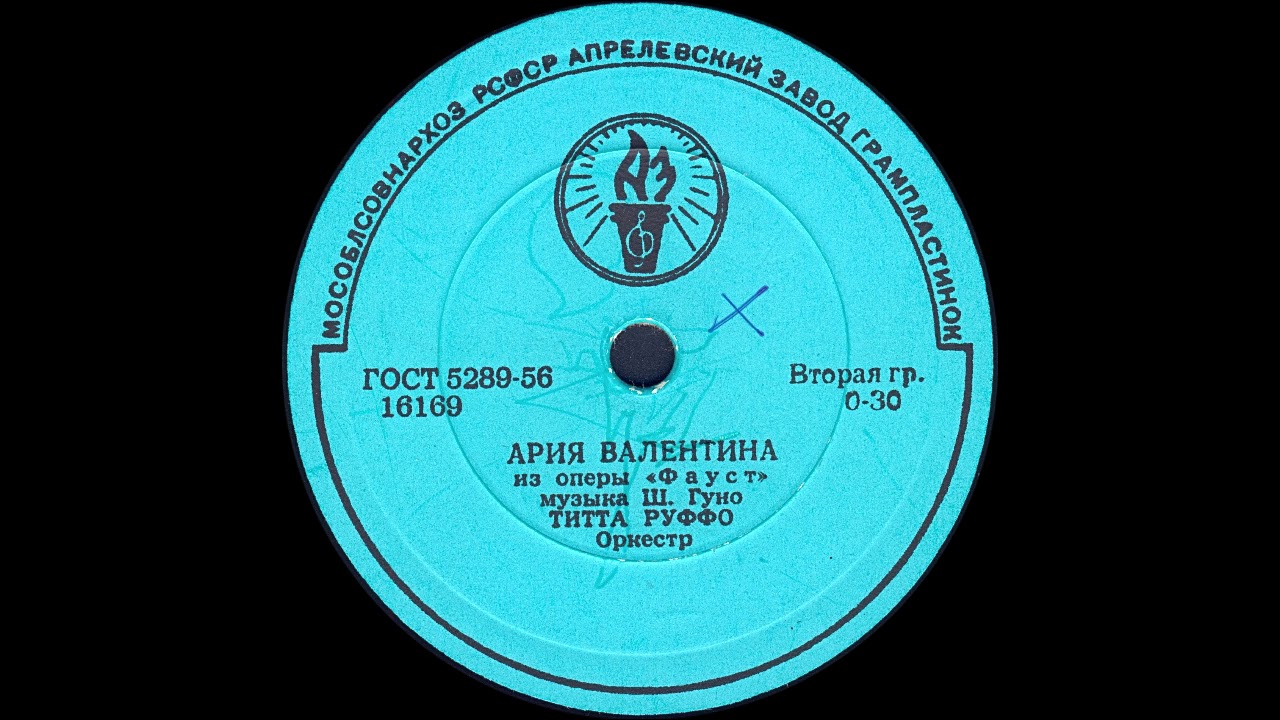 АРИЯ ВАЛЕНТИНА из оперы «Фауст», исп. ТИТТА РУФФО