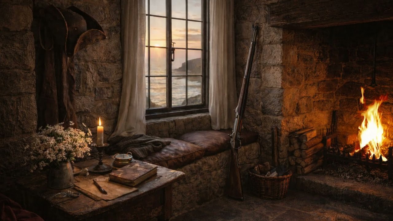 Ross Poldark’s Cornish Fireplace 🌊🔥 | Coastal Window Nook & Poldark Ambience