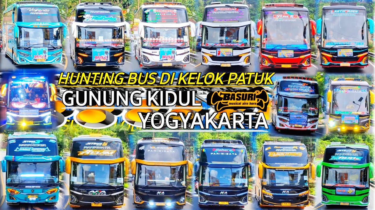 MEMON SERU‼️HUNTING BUS ARTIS DI KELOK PATUK GUNUNG KIDUL YOGYAKARTA😍🔥, Rame Full Basuri telolet📢📢