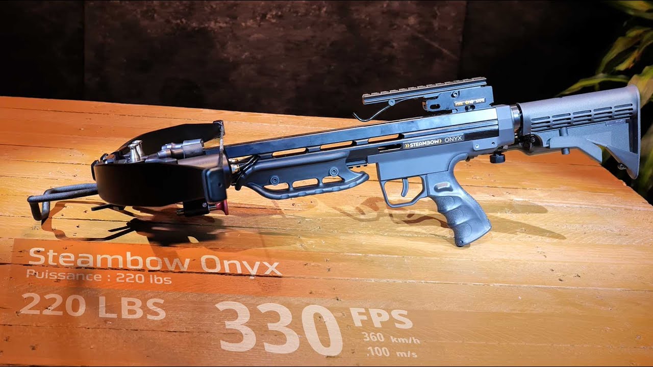 Tuto et présentation de l’arbalète recurve Steambow Onyx à armement pneumatique