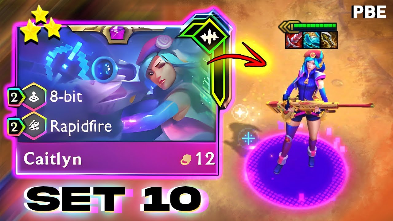 3 Star Caitlyn with Maxed Out 8-Bit Trait! | TFT Set 10 PBE