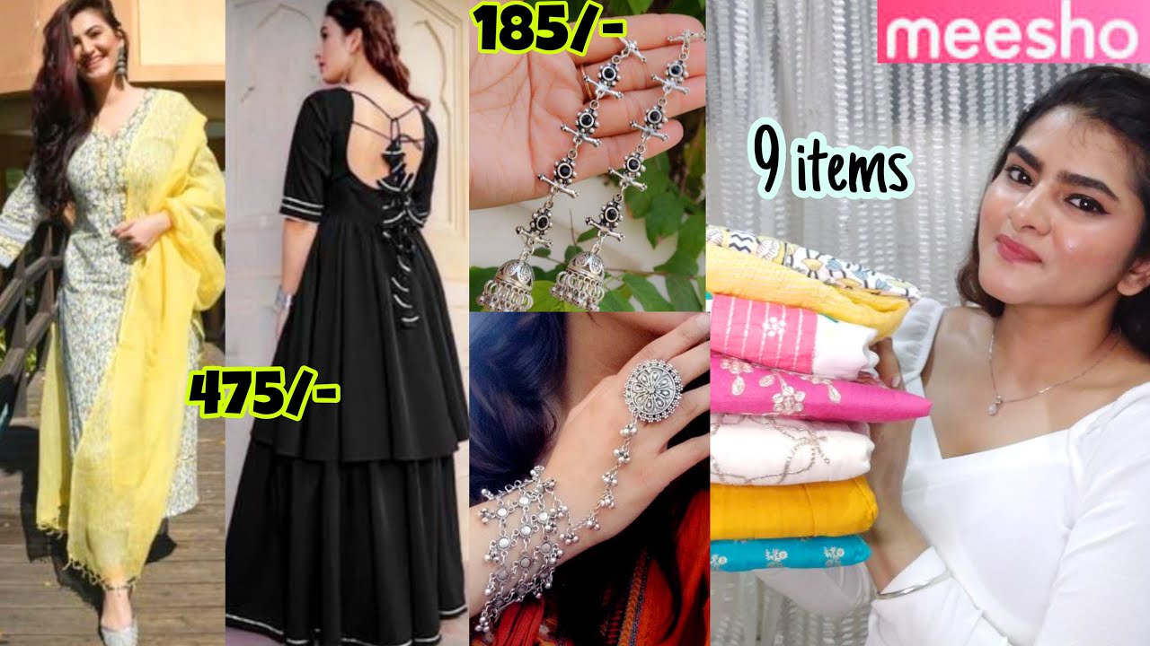 Meesho Kurta Set, Long Gowns & Jewelleries Haul starting Rs 185 | Meesho Kurti Haul | Jewellery haul