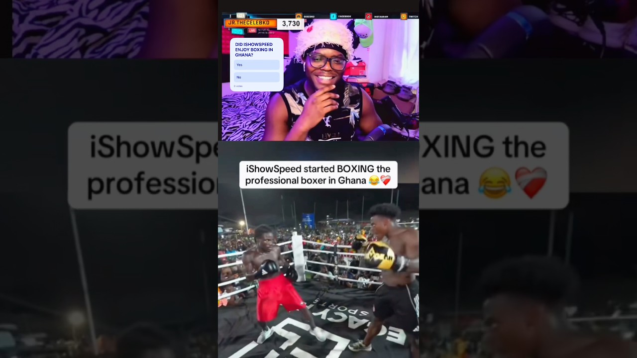 ISHOWSPEED ENJOYED BOXING A PROFESSIONAL BOXER IN GHANA 