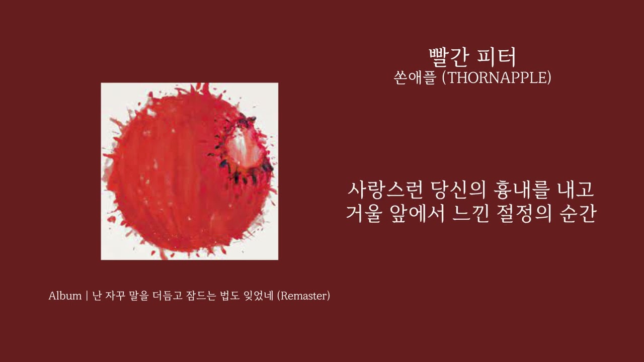 [애호박's pick] 쏜애플 (THORNAPPLE) - 빨간 피터 가사 (Lyrics)