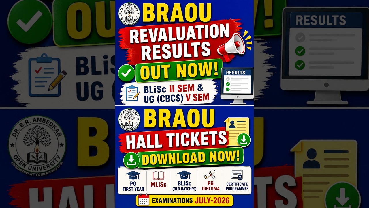 BRAOU Revaluation Results Released | BLiSc & UG 5th Semester Results Out | February 2026