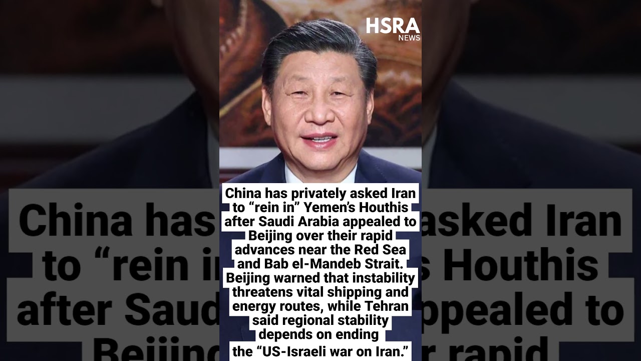 China Presses Iran to Rein In Houthis Amid Red Sea Crisis #shorts #breakingnews #saudiarabia #usa