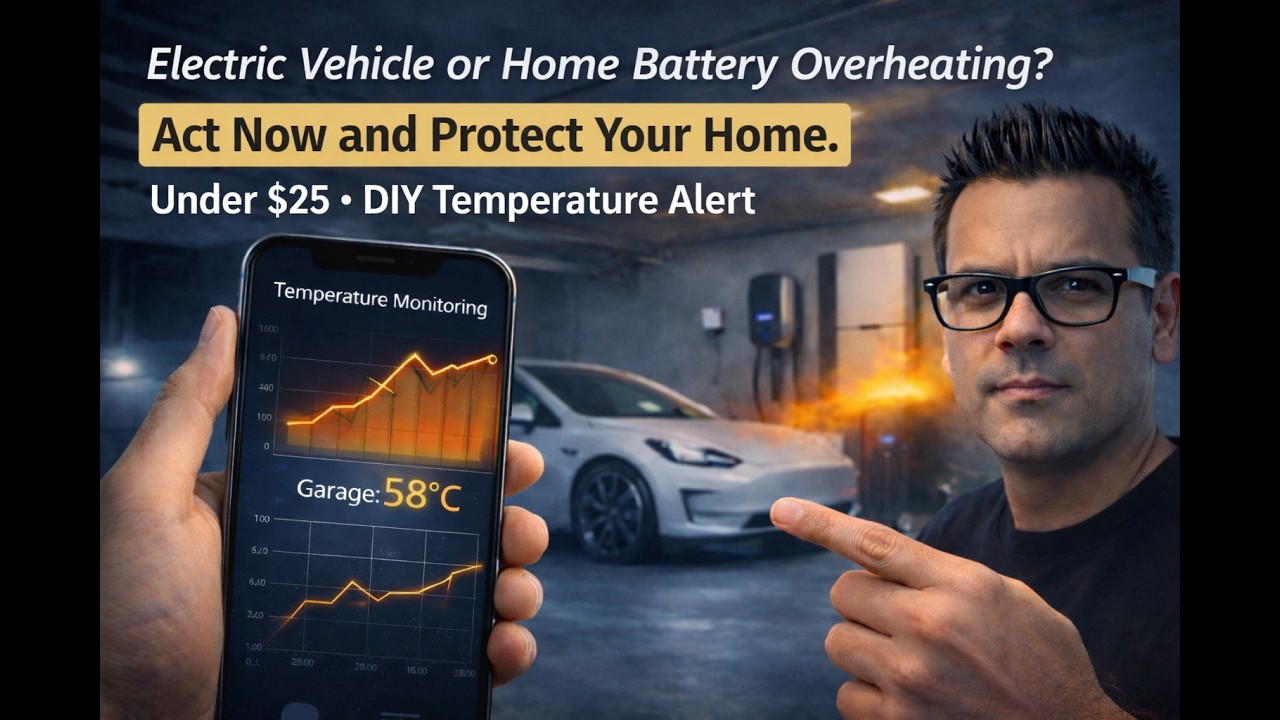 Stop Electric Vehicle Overheating: $25 DIY Temperature Alerts on Your Phone. Prevent fire