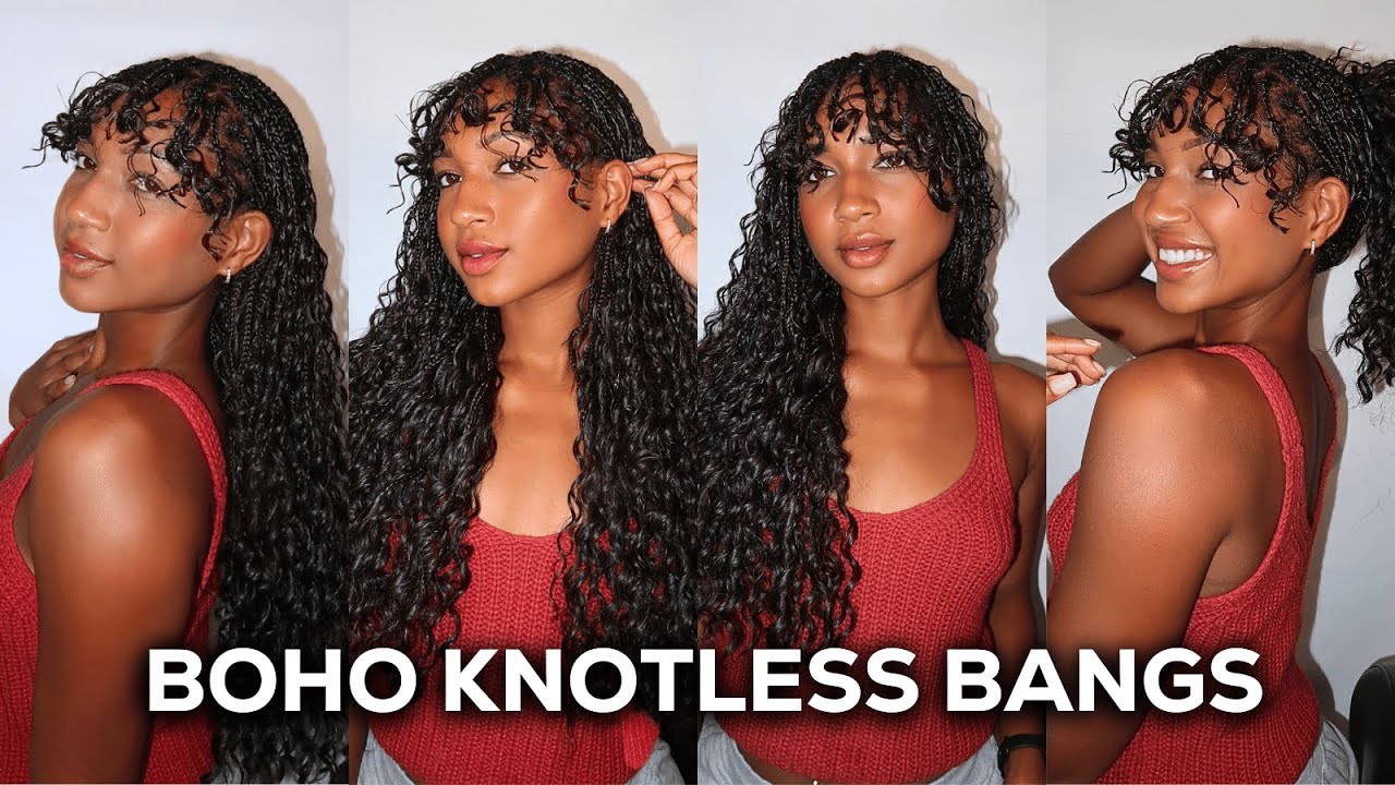 BRAID BANGS | yay or nay? boho knotless braids with bangs tutorial