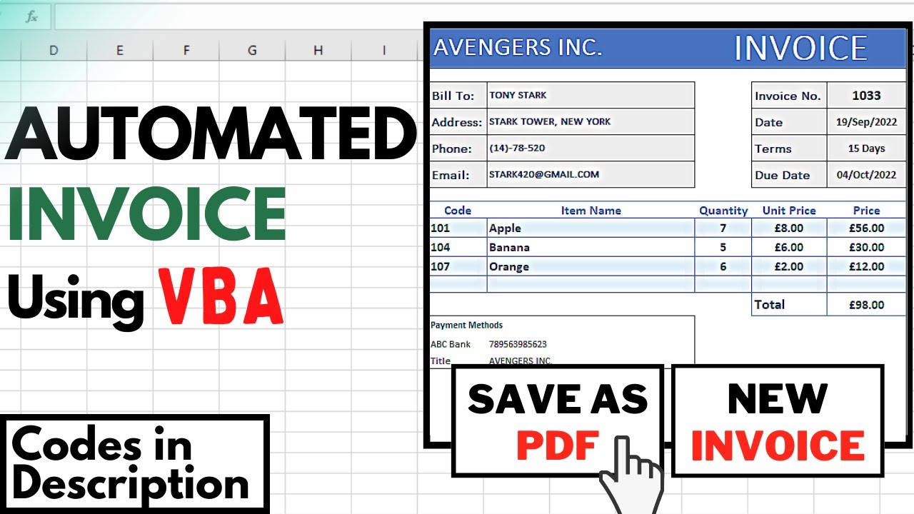 Create an Automated Invoice using Excel VBA (1-Click Save to PDF & New Invoice)