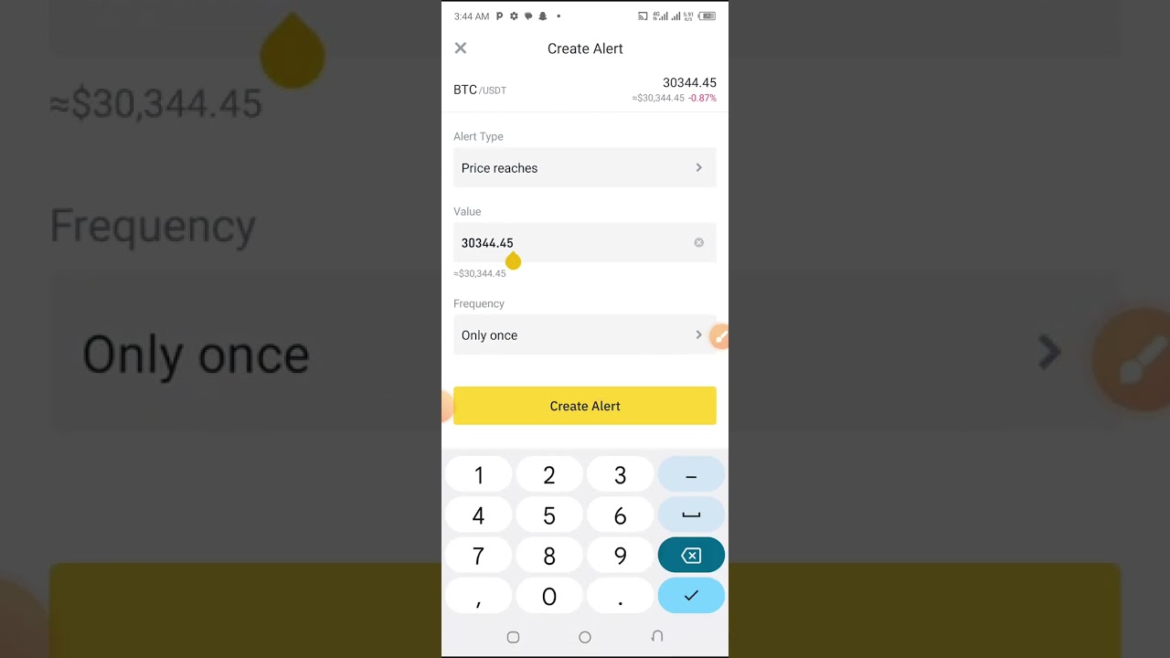 How you can set your price alert on binance 📈 for a defecation if you are off line
