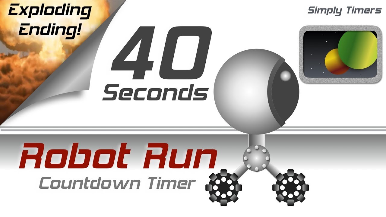 40 sec racing robot countdown timer with exploding ending
