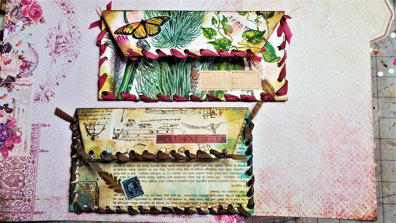 Junk Journal~Using Up Book Pages Ep 70 ~ How to Make a Fun Envelope Pouch!! :) The Paper Outpost! :)