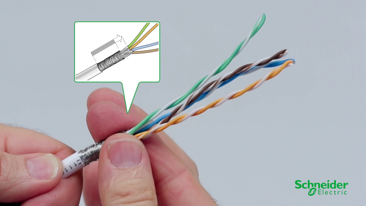 How to Connect S-One Shielded Connector with S-FTP Cable? | Schneider Electric