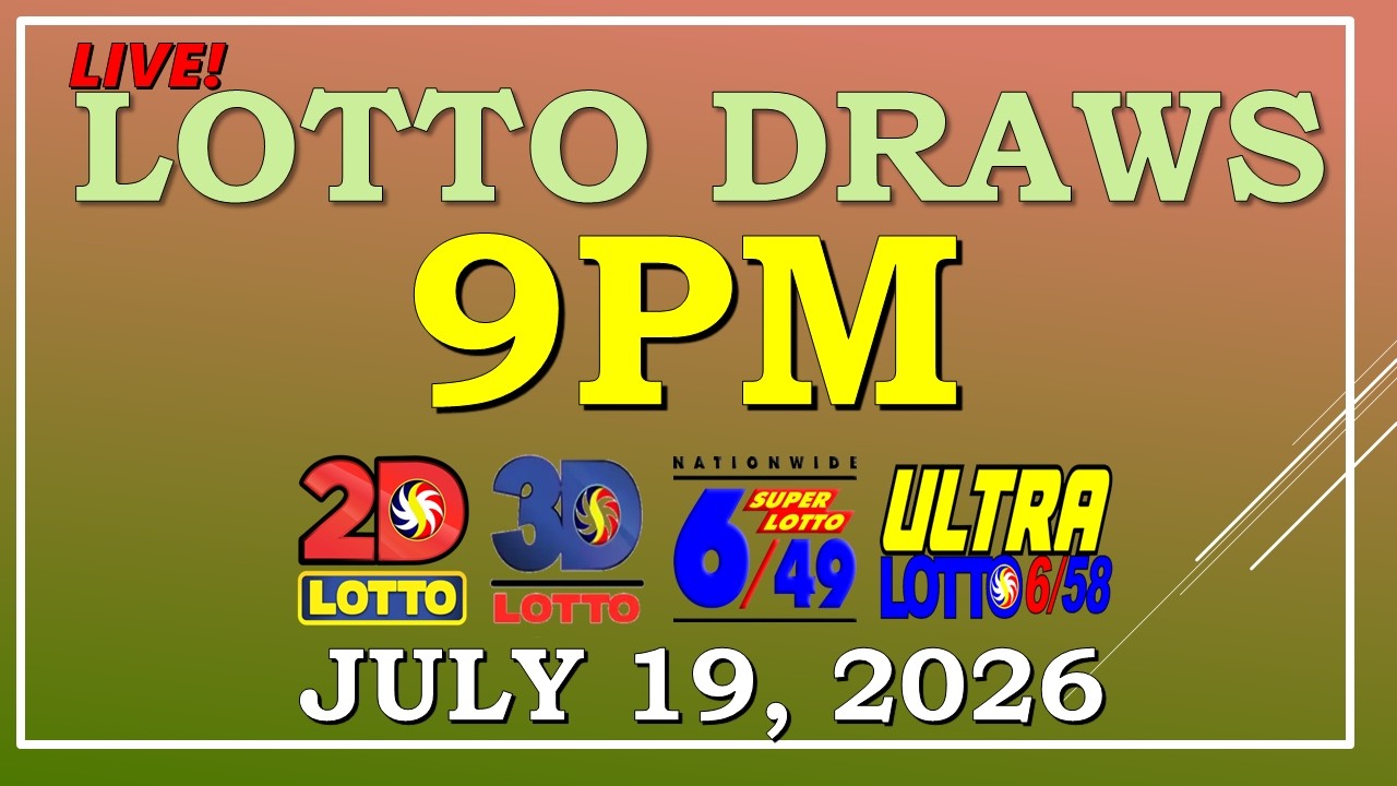 LOTTO RESULT 9PM DRAW ,  JULY 19, 2026@LottoResultTV15K