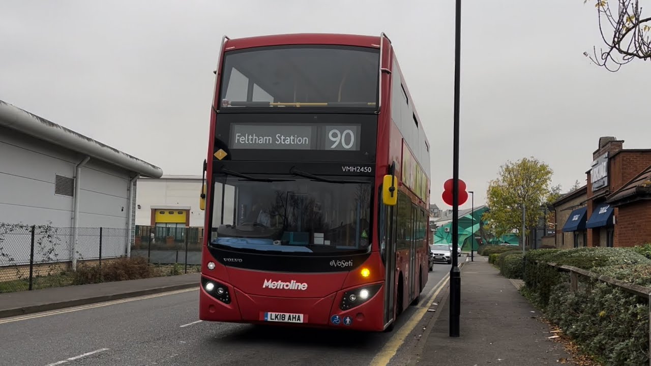 FRV. London Bus Route 90: Feltham Leisure West - Northolt Station VMH2450 (LK18AHA) MCV EvoSeti