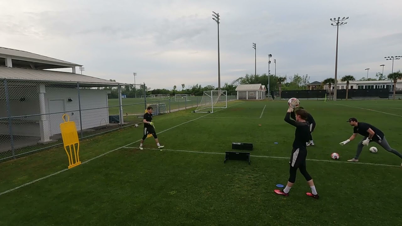 Goalkeeper Training | Aerial Saves / Mid Chanel Crosses￼ | College of Charleston Mens Soccer 4/19/24