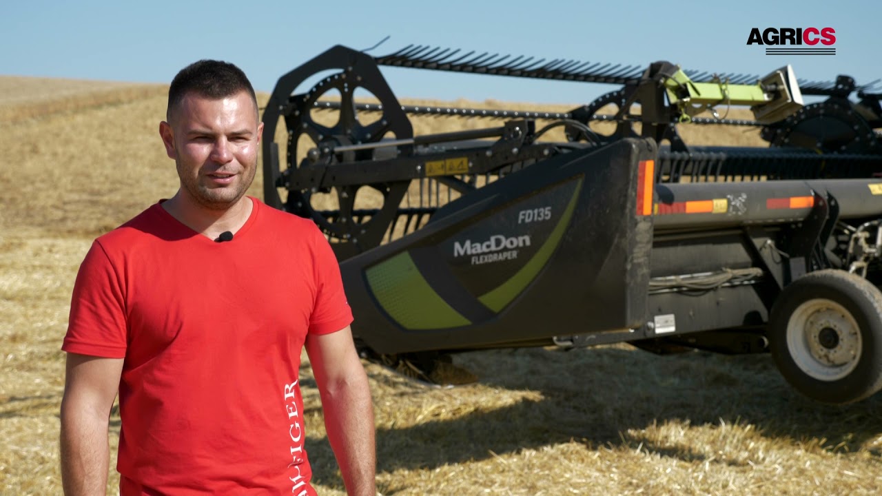 Pásové lišty MacDon na mlátičce Claas - Ing. Dalibor Vintr, ZEMO, spol. s r.o.