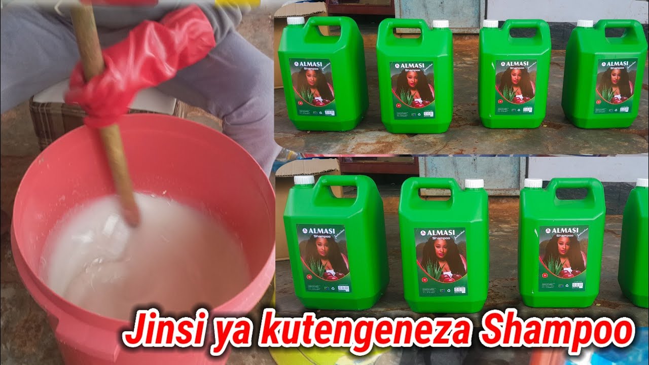 #Namna rahisi ya kutengeneza #SHAMPOO ya biashara yenye faida #sabuniyamaji Mwl Almasi 0783500971.