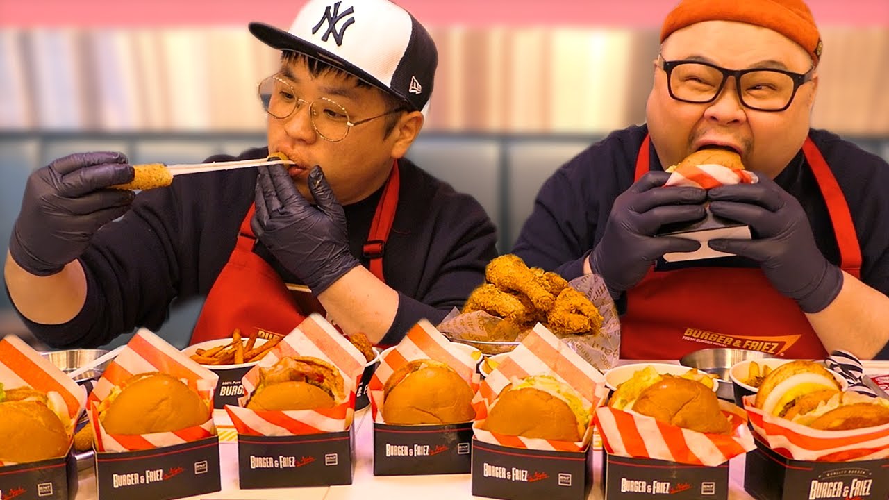 고아재와 한식전도사!햄버거를 몇개나 먹을까요?│햄버거, 치킨 먹방 Mukbang Eatingshow [Hamburger,Fried Chicken]