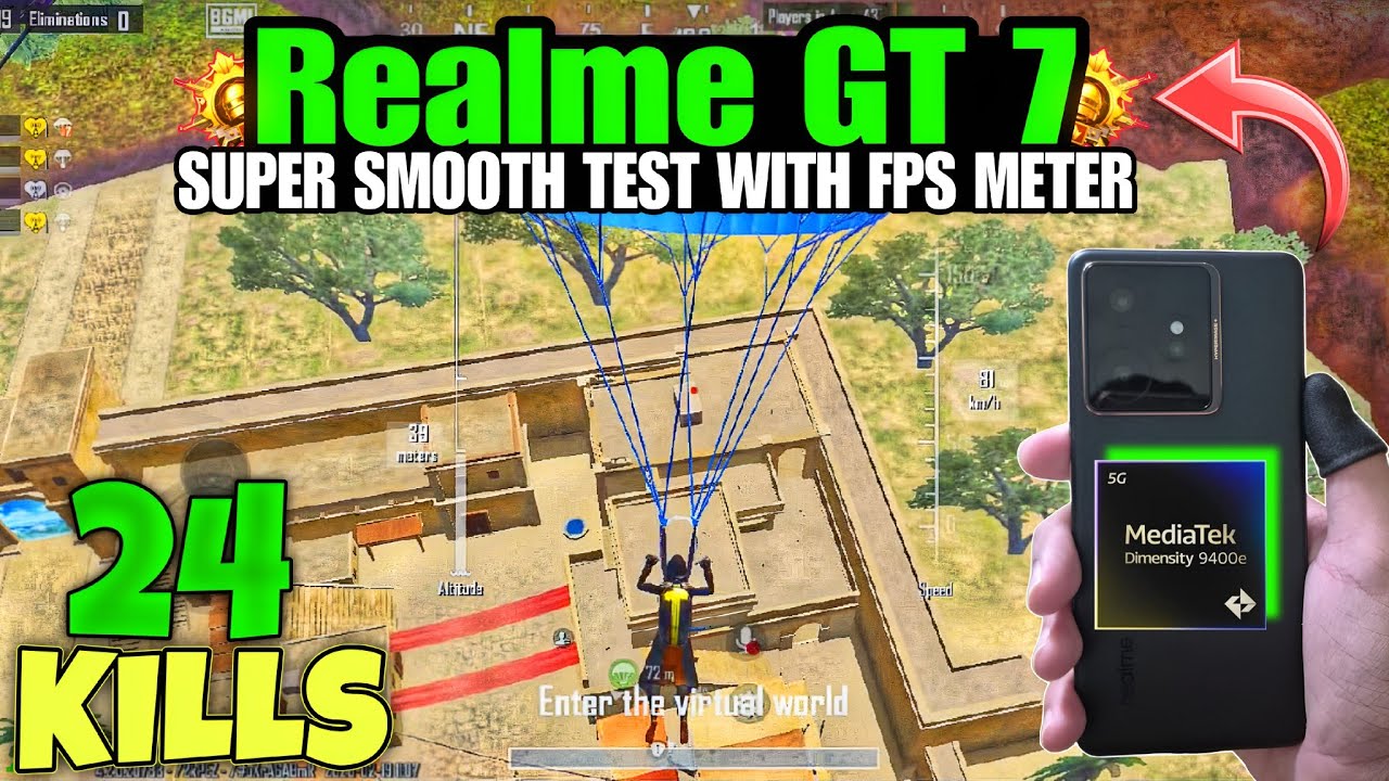 Realme GT 7 BGMI 90FPS Gaming Test 🔥 FPS Meter On | | 24 KILLS | 4 FINGER GYRO GAMEPLAY!