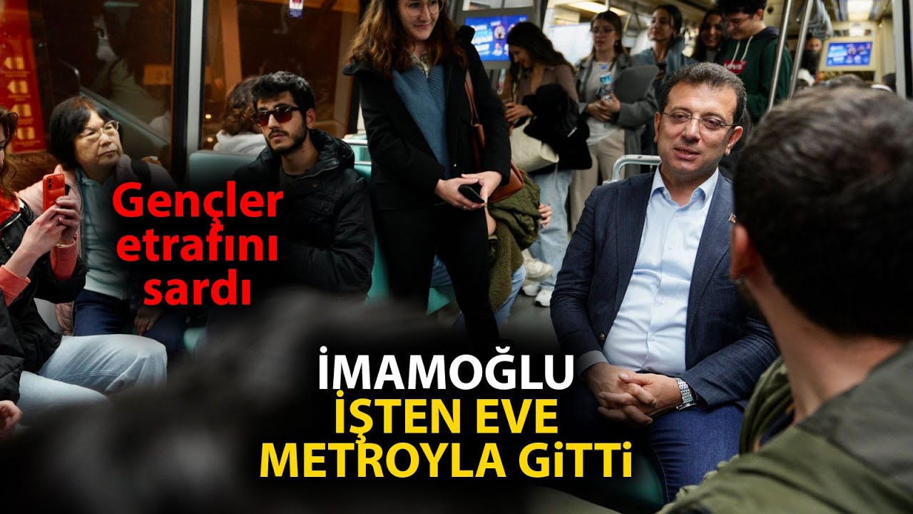 Ekrem İmamoğlu, işten eve metroyla gitti! Gen&ccedil;ler biranda etrafını sardı!
