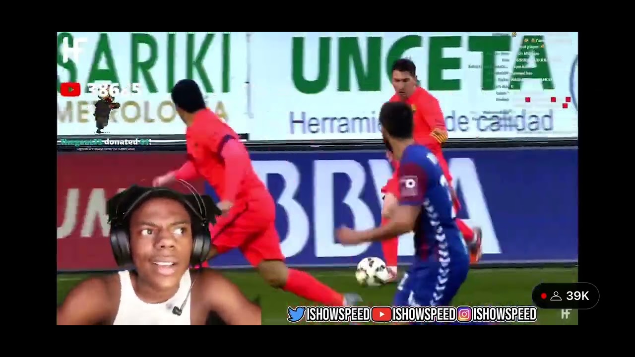 ISHOWSPEED reacts to messi highlights