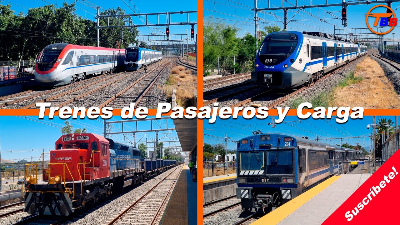 (4K) Trenes de Pasajeros y Carga en la cuádruple y Buin (Noviembre 2025)