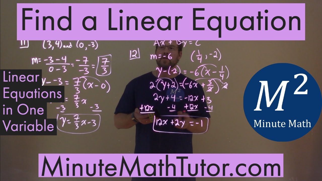 Find a Linear Equation | College Algebra