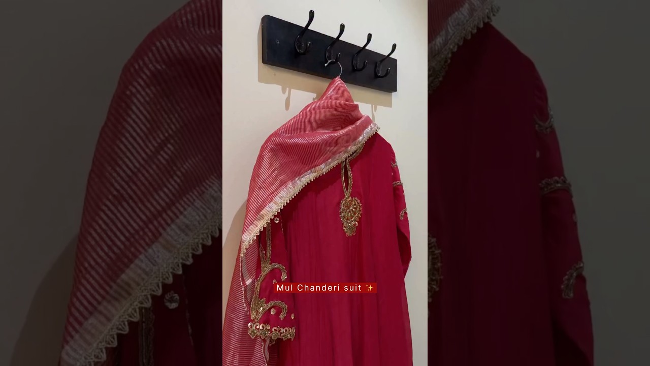 Latest Red Mul Chanderi A line kurta Set | Anarkali suit set #shorts #trending #partywear #shopping