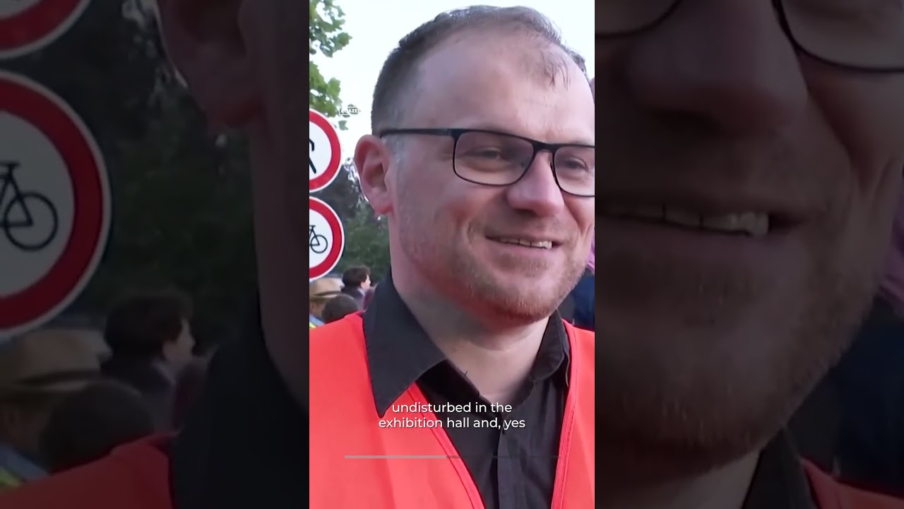 Police clash with protesters outside AfD meeting | AJ #shorts