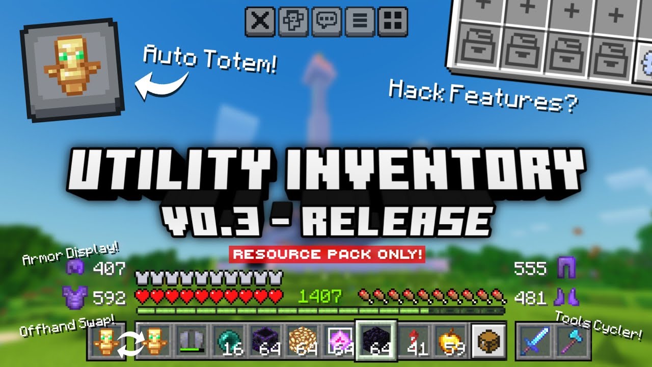 Utility Inventory V0.3 RELEASE - Texture Pack for Minecraft Bedrock Edition