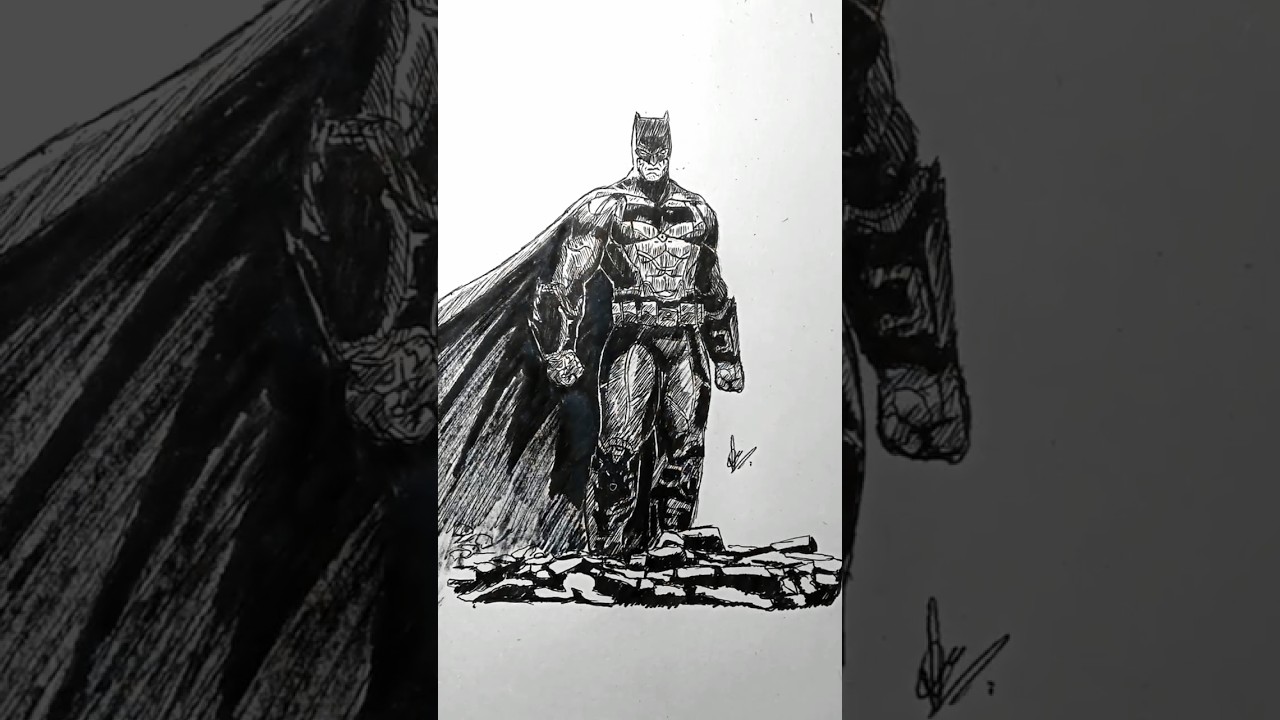 Speed drawing StickMan Batman from Gotham #shorts #anime #drawing #batman