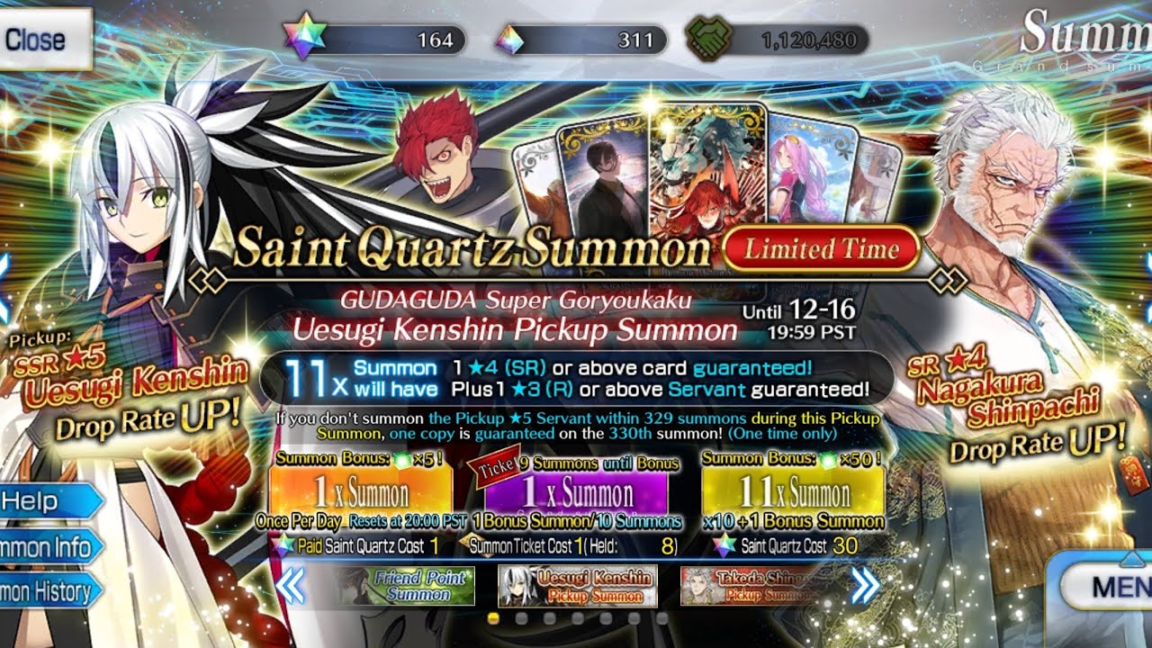 FGO NA - Last Rolls for 2025 in NA and trying to Uesugi Kenshin and Max Limit Break the Event CE