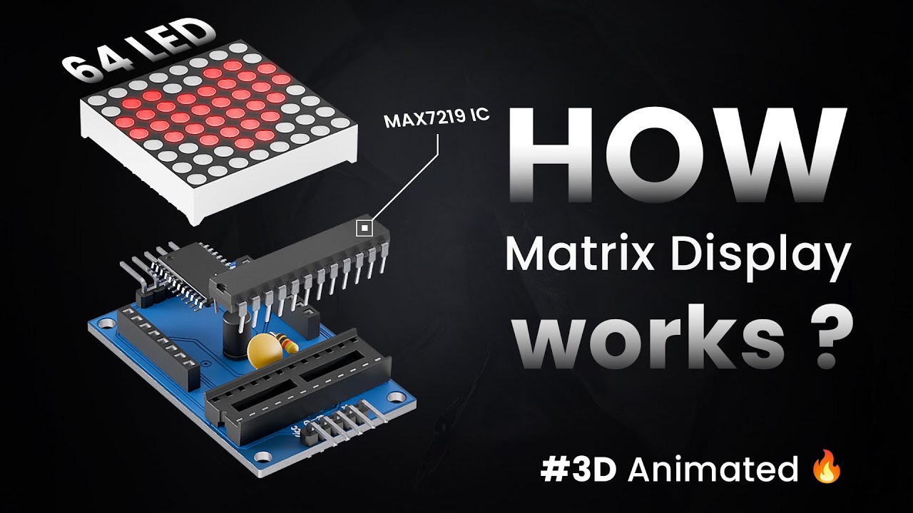 Как работает матричный дисплей MAX7219 | Подробное объяснение 3D-анимации на Arduino 🔥