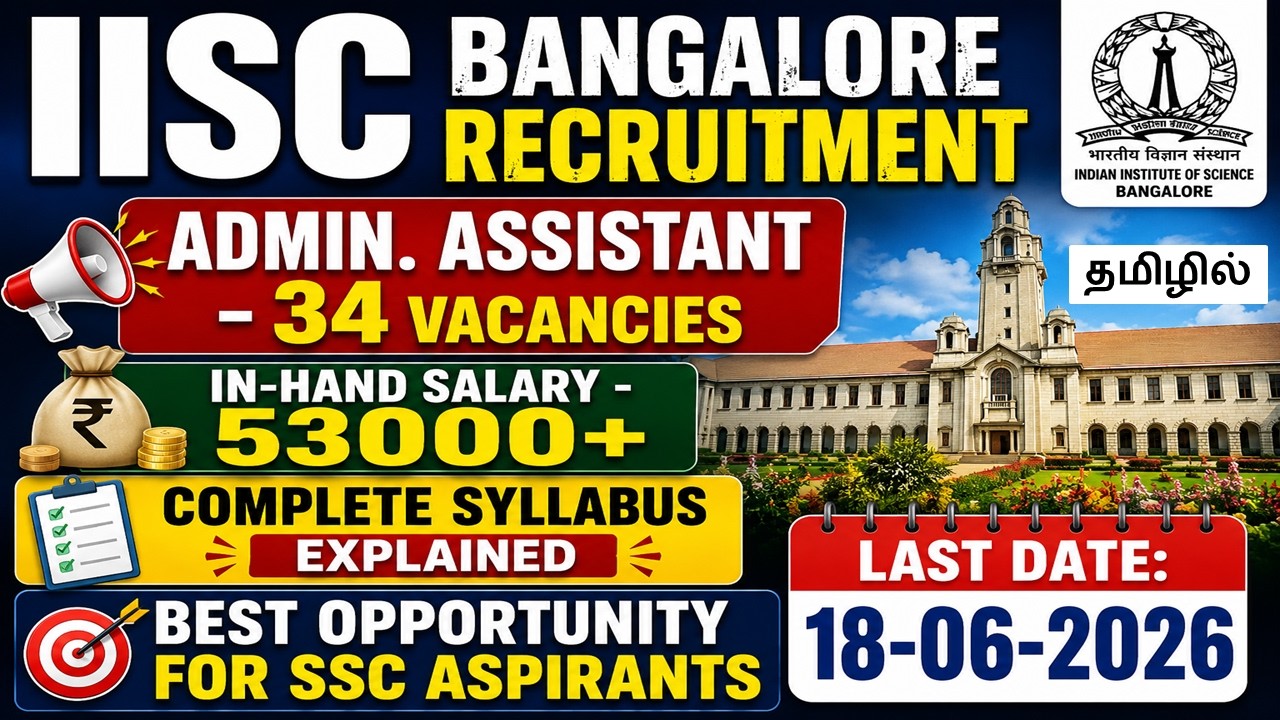 IISc Recruitment 2026 | Complete Details | Duties, Skills, Salary & Work Nature Explained | GS Pro