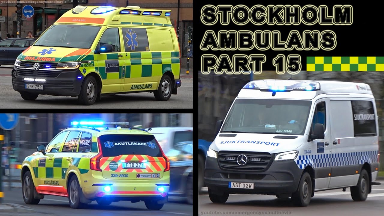 Ambulans Stockholm utryckning/responding (collection) + sjuktransport utryckning! part 15